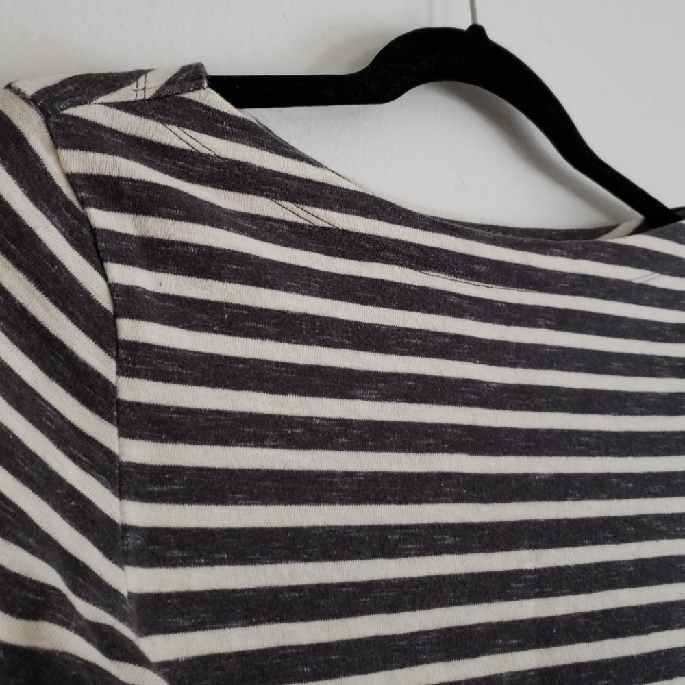 Classic GAP Grey & White Striped Top - Small